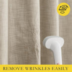 NICETOWN Taupe 100% Blackout Linen Curtains 45 inch Long Burg, Farmhouse Thick - Image 7