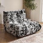 Bean Bag Chair, Fireside Chair Bean Bag Sofa Large Bean Bag Chair for Adults, Bean Bag Chairs for Teens with High Density Comfortable Foam, Memory Foam Bean Bag for Living Room, Bedroom(Black Pattern)
