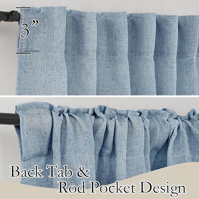 RYB HOME Linen Semi Sheer Curtains - Image 3