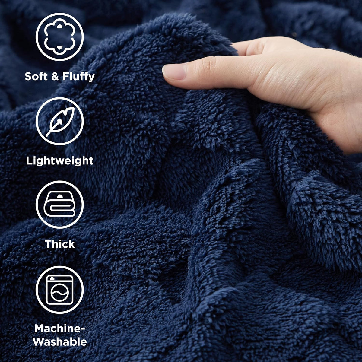 Bedsure GentleSoft Navy Blue Throw Blanket for Couch - Super Soft Cozy Blankets Gifts for Women Men Girls, Cute Small Fleece Throws for Bedroom Home Decor, 50x70 Inches