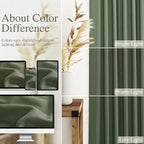 142 Inch Extra Long Curtain for Floor to Ceiling High Window Olive Green Linen - Image 4