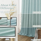 100% Blackout Linen Curtains 80 Inch Length 2 Panels Set - Image 7