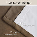 Dutch Cocoa Blackout Linen Curtains 108 Inches Long Pinch Pleated | 100% Black - Image 4
