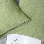 CaliTime Throw Pillow Covers Decorative 20 X 26 Inches Pack of 2 Cozy Chenille Standard Pillow Shams Cases for Couch Sofa Bed Living Room Home Sage Green