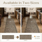 2'6''x10' Brown Vintage Floral Washable Runner Rug - Image 10
