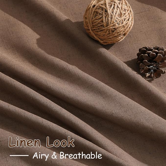 Caramel Brown Curtains 80 Inches Long 2 Panels Set - Image 5