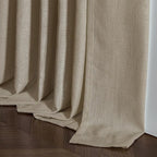 Pinch Pleated Linen Gray Beige Semi Sheer Curtains 102 Inches Long 2 Panels | - Image 7