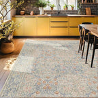 Washable Light Blue Bedroom Rug, 9x12 Area Rug - Image 5