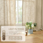 Semi Sheer Linen Curtains 36 Inch Length - Image 4