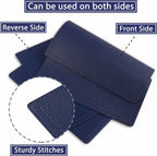 Set of 6 Faux Leather Placemats, PU Table Mats, Waterproof, Stain Resistant, Heat Resistant, Non-Slip Easy to Clean for Kitchen Dining Table,Conference Table C Blue Rectangle