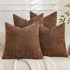 Set of 4 Soft Textured Decorative Throw Pillow Covers 20x20 Inch Cozy Farmhouse by Cozoomy