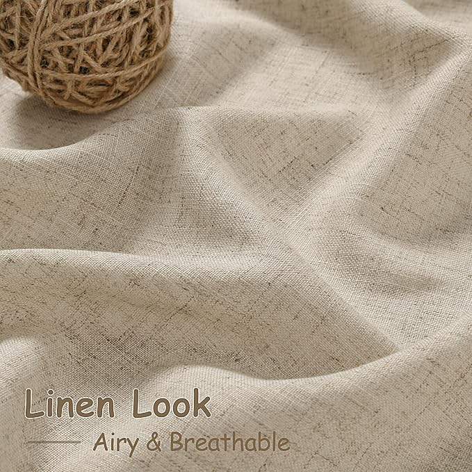 Taupe Burlywood Linen Curtains 84 Inch Length - Image 4