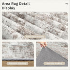 Soalmost Runner Rug 2'6"x8' Kitchen Hallway Runners Abstract Pink/Grey | - Image 6