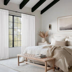 Pinch Pleated 90 Inch Linen Light Filtering Snow White Curtains - Image 7