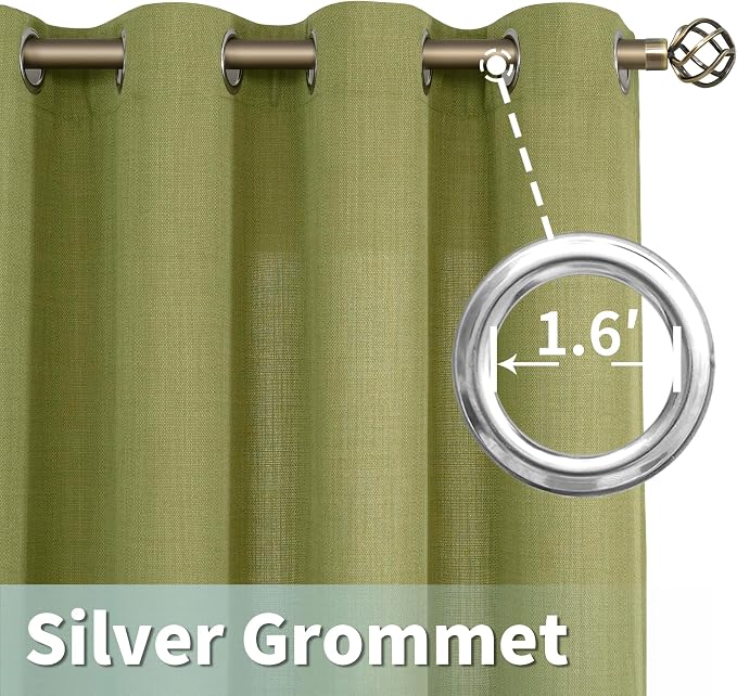 102 Inch Natural Faux Linen Curtains - Image 5