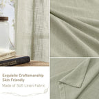 45 Inch Length Linen Curtains for Small Windows, Bronze Grommet Linen Textured - Image 7