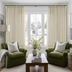 Extra Wide Pinch Pleat 100 x 96 Inch Linen Semi Sheer Curtains 1 Panel | - Image 7