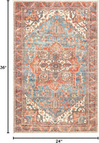 Keen Home Design 2x3 Rug - Machine Washable Entry Rug with Non-Slip Backing, Ideal for Enteryway, Kitchen, Bathroom, Laundry Room - Vintage, Easy Clean, Durable, Low Pile Rug - (2' x 3')