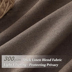 Linen Pleated Dark Brown Curtains 96 Inches Long - Image 2