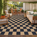 Lahome Checkered Easy Jute Living Room Rug, 9x12 Outdoor Area Rugs Washable | by Lahome