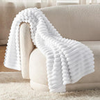 Bedsure Soft Twin Blanket for Bed Decor Gifts Bright White 60"x80" | Birthday - Image 3