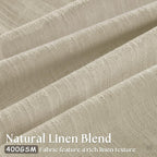 Extra Wide Pinch Pleat 100 x 84 Inch Linen Semi Sheer Curtains 1 Panel | - Image 3