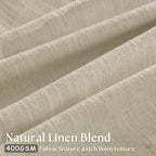 Pinch Pleat Extra Wide Beige Linen Curtain 120 Inches Long 70 Wide 1 Panel | - Image 2