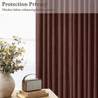108 Inch Chestnut Brown Linen Pleated Light Filtering Curtains - Image 2