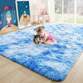 5x7 Tie-Dyed Blue Fluffy Soft Area Rug Non-Slip by ModernHomeDecor