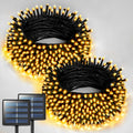 JMEXSUSS 2 Pack Solar String Lights Outdoor Waterproof - Total 400 LED 151FT Solar Christmas Lights Outdoor, 8 Modes Warm White String Light for Outside Patio Yard Tree Garden Christmas Decorations