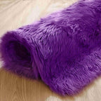 Goolela Purple Sheepskin Rug 4x6 Fluffy Fuzzy Furry Carpet - Image 9