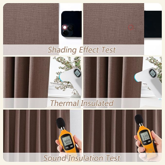 100% Blackout Curtains 90 Inch Length 2 Panels Set - Image 5