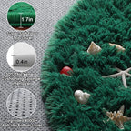 Dark Green Round Area Rugs 6ft, Ultra Soft Bedroom Circle Rug - Image 2
