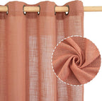 Natural Linen Semi Sheer Curtains 48 Inch - Image 2