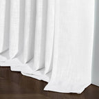 Snow White Pinch Pleated Linen Semi Sheer Curtains 54 Inch Length 2 Panels | - Image 6