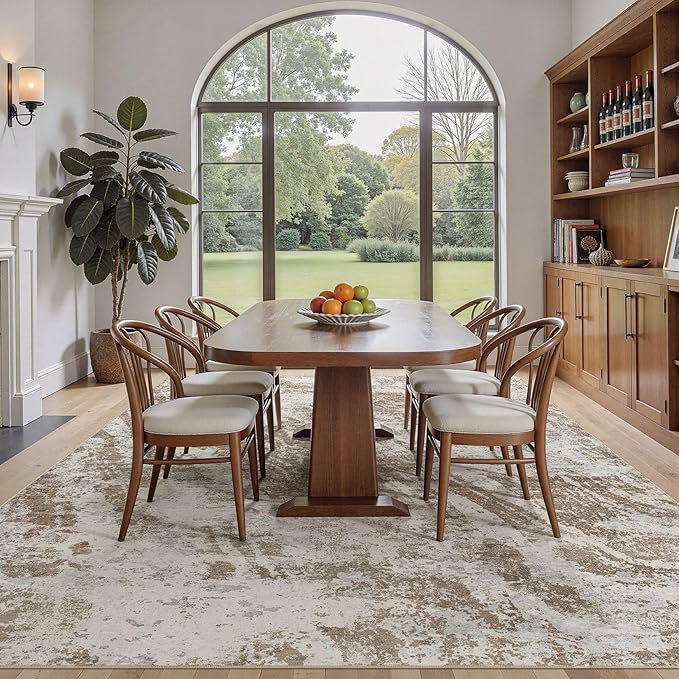 DMOYEST 10x14 Washable Area Rug: Abstract Modern Non-Slip Carpet, Soft Low Pile - Image 3
