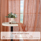 Terracotta Linen Semi Sheer Curtains 45 Inch - Image 8