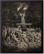 Poster Master Vintage Gustave Dore Poster - Retro Illustration Print - Gift for Gothic, Horror Fan - Dance of Sabbath, Witch, Magic, Spell - Wall Decor for Bedroom, Dorm, 11x14 Black Framed