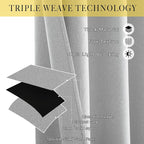 NICETOWN 100% Blackout Linen Curtains - Image 3