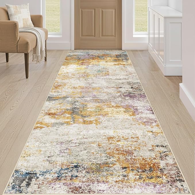 LOONGRUG Runner Rug 2x10 Washable Non-Slip Kitchen Neutral Modern Rug | - Image 4