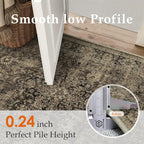 2x6 Brown Retro Floral Washable Runner Rug - Image 8