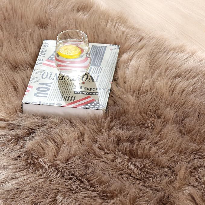 ORINOVA Beige Furry Washable Area Rugs - Image 3