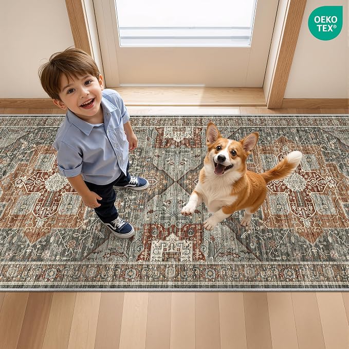 Runner Rug 2x8 Runners for Hallways Washable Rugs, Non Slip Low Pile Soft - Image 9
