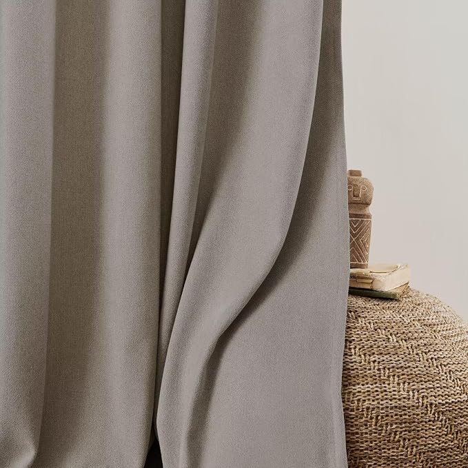 Joydeco Faux Linen Pinch Pleated Curtains 96 Inch Length, Light Filtering - Image 5
