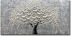 Yika Art - 24x48 Inch 3D White Flower Painting Abstract Textured Knife Platte Acrylic on Canvas 3D Flowers Tree Painting Ready to Hang