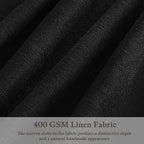 Black Linen Pleated Memory Shaped Semi Sheer Privacy Curtains 102 Inch Long | - Image 3