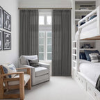 Pinch Pleat Modern Charcoal Grey Semi Sheer Thick Linen Curtains 50Wx80L | - Image 8