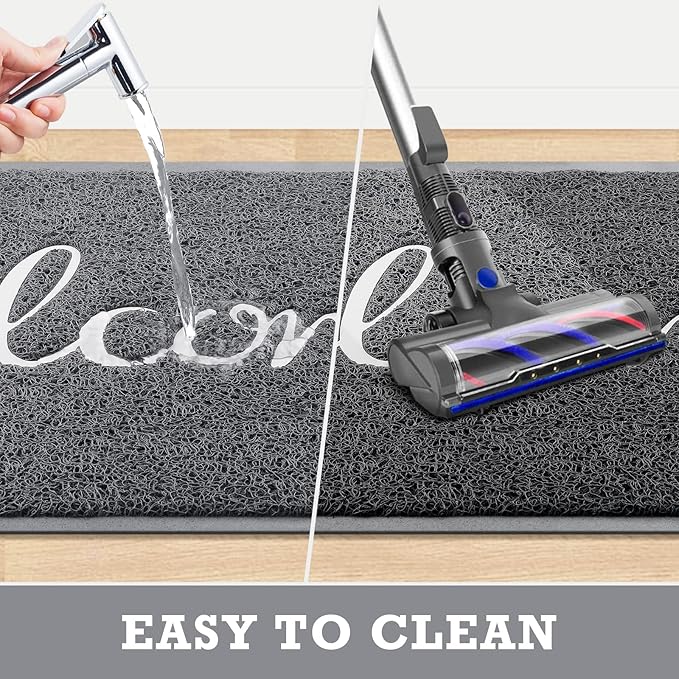 Grey Door Mat Welcome Mats Outdoor Indoor Doormat - Image 7