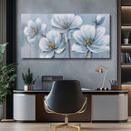 Belmrxne Flower Painting Blue Wall Art Modern Canvas Hanging Wall Decor Rustic Canvas Painting for Living Room Bedroom Dining Room Office Home Decor 24x48 inch