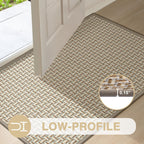 LEKEEPGO Door Mat Indoor Entrance 24"x47", Absorbent Indoor Door Mat Large, Non Slip Rubber Backing Inside Door Mats, Washable Floor Mat, Low-Profile Doormat for Front Door, Entryway, Entrance, Grey